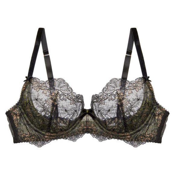 DITA VON TEESE Metallic-lace Underwire Bra In Black - Picture 2 of 6